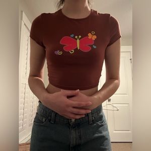 Brown Cropped Tees